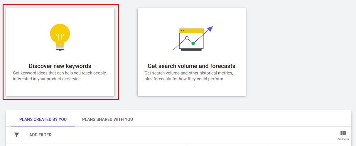 google keyword planner