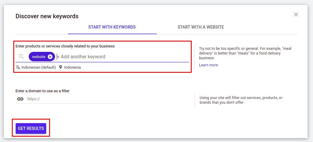 google keyword planner