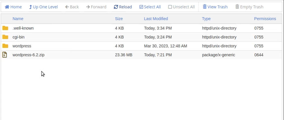 cpanel - extract wordpress