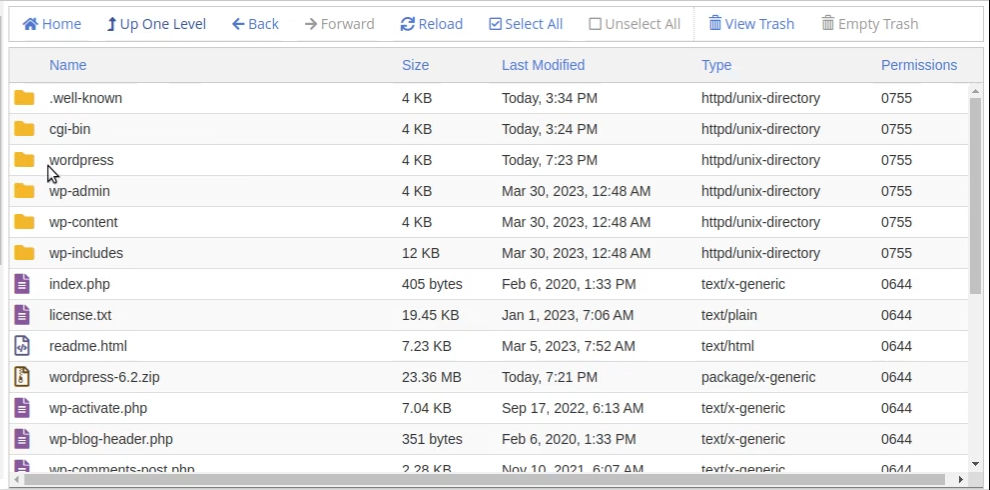 cpanel - pindah file