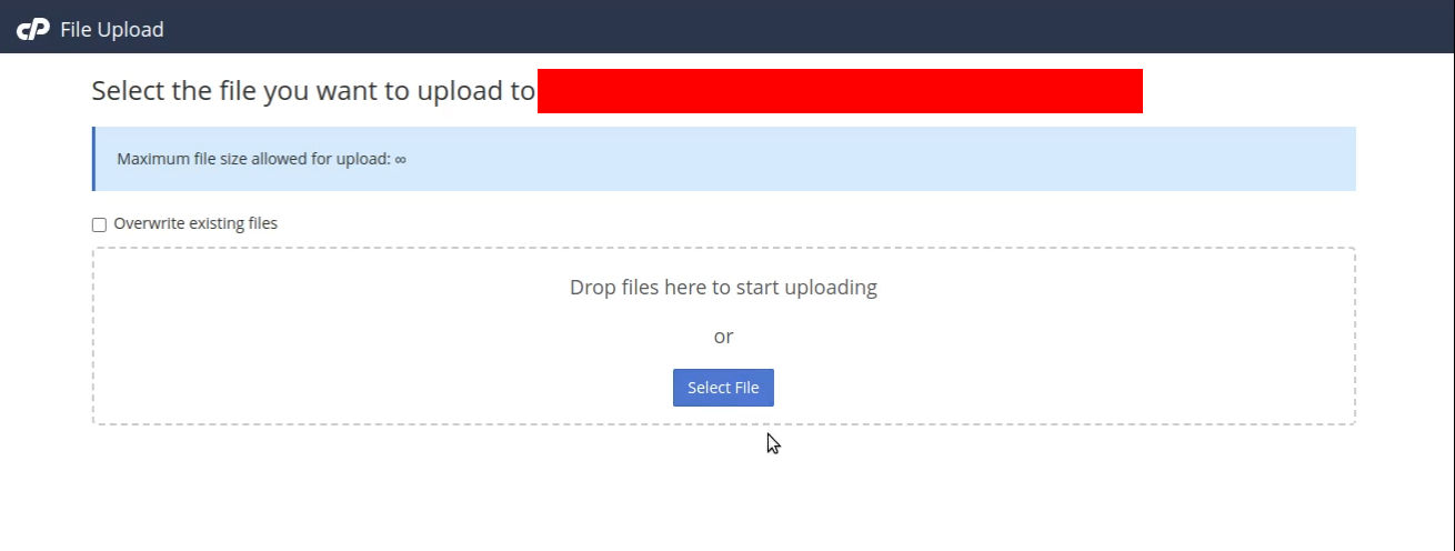 cpanel - upload file