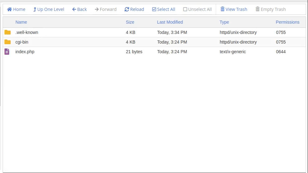 cpanel - file manager