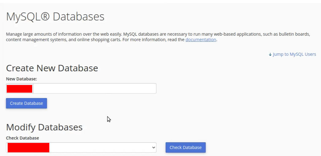 cpanel - buat database