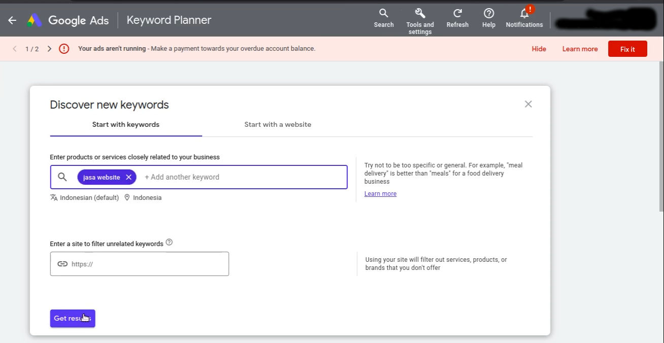 google keyword planner - discover new keywords