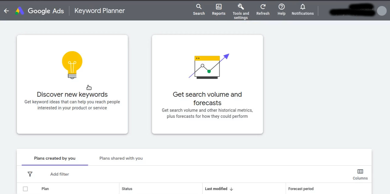 google keyword planner - discover new keywords