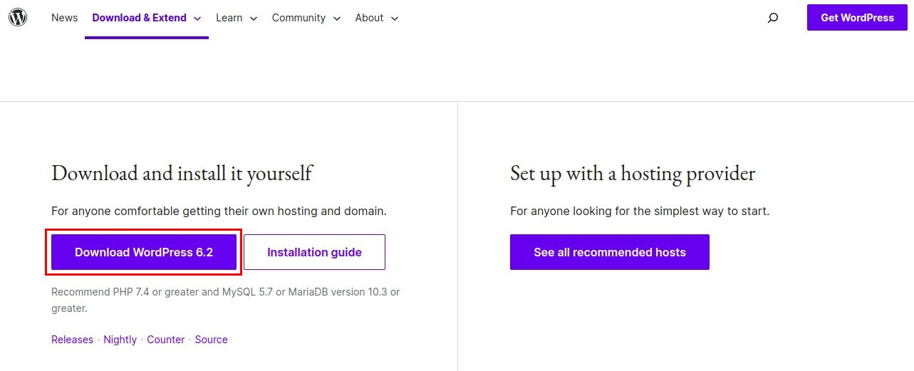 download wordpress