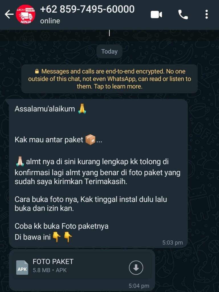 modus phishing apk