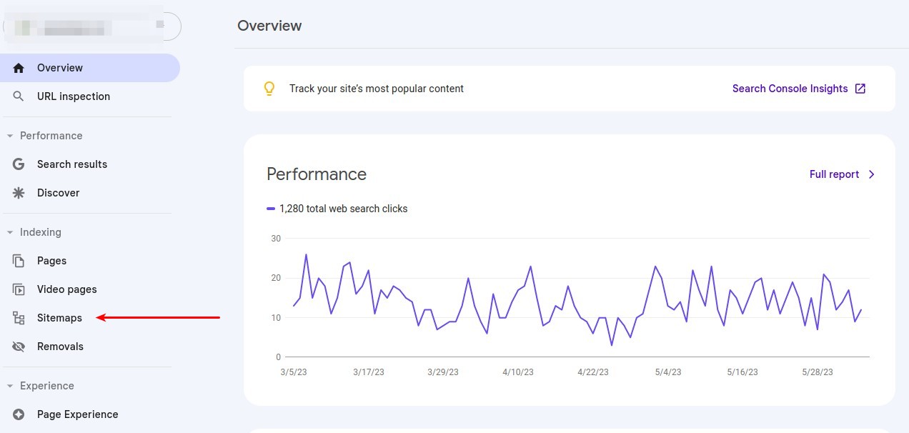 Google Search Console dashboard